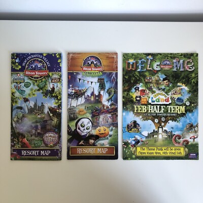 Alton Towers Resort Maps Guides Welcome Leaflets 2015 Bundle