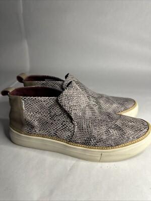 TOMS Paxton Snake Slip On Womens Beige, Grey Sneakers Casual Shoes 10015803 