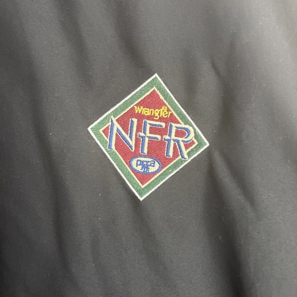 ¡Jersey de rodeo Wrangler National Finals 2004! NFR LOGOTIPOS BORDADOS NEGROS Grandes Foto 2 de 4