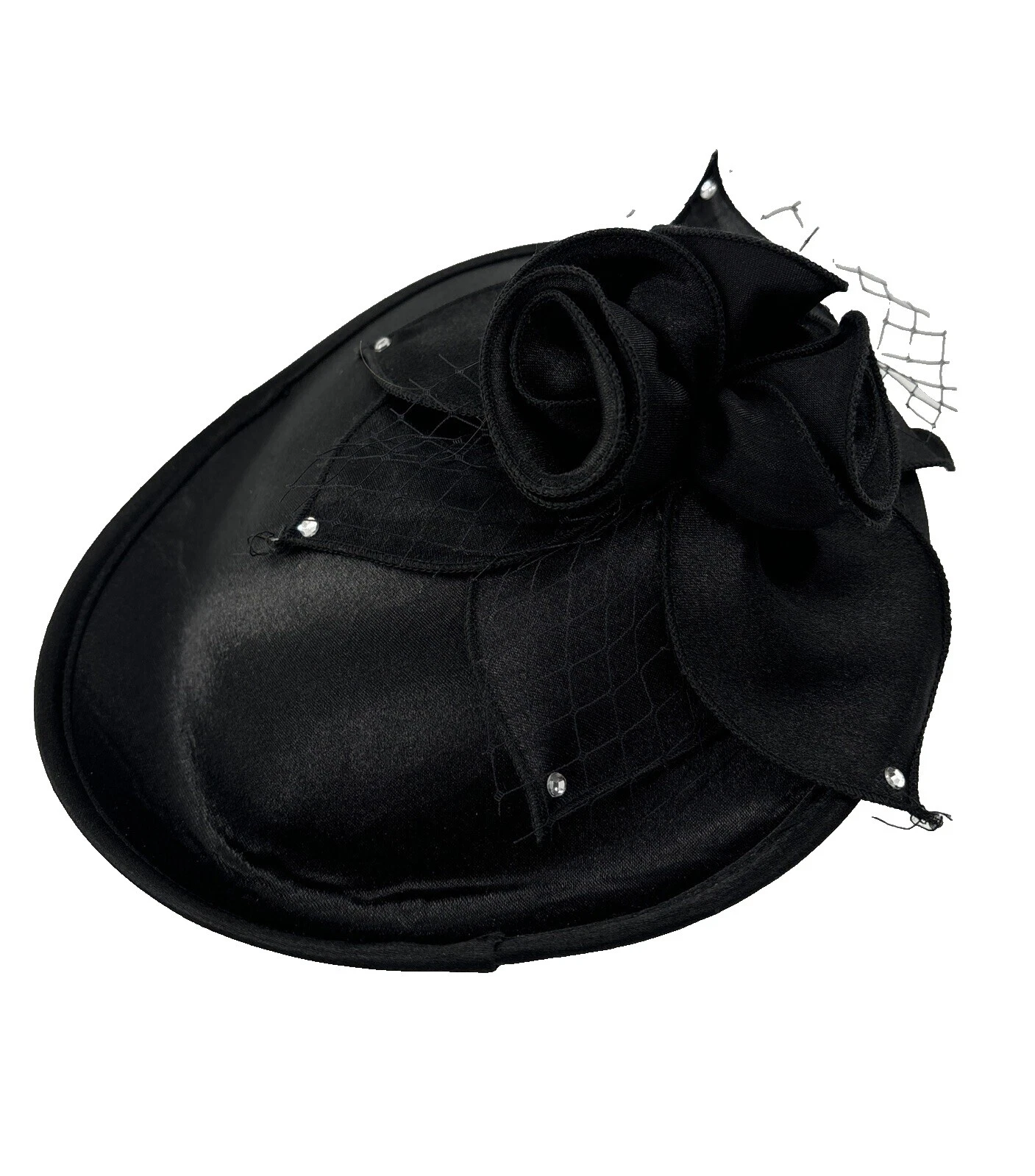 Satin Black Vintage Hats for Women