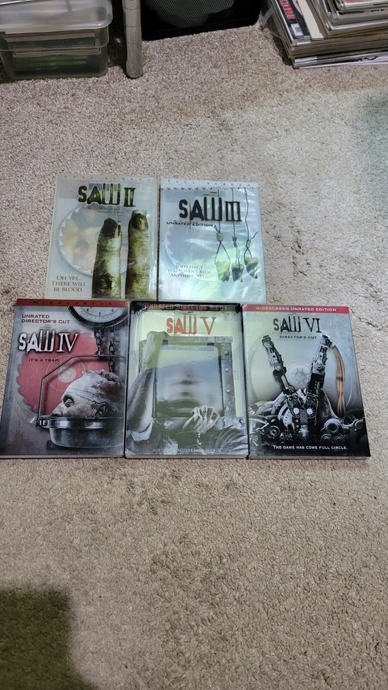 Lot of 5 SAW Movies - Saw II Saw III Saw IV Saw V Saw VI