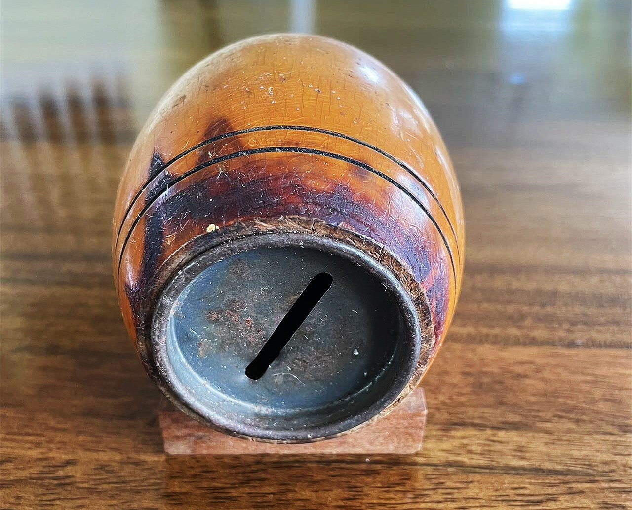 Vintage Bank Wood Whiskey Barrel Coin holder