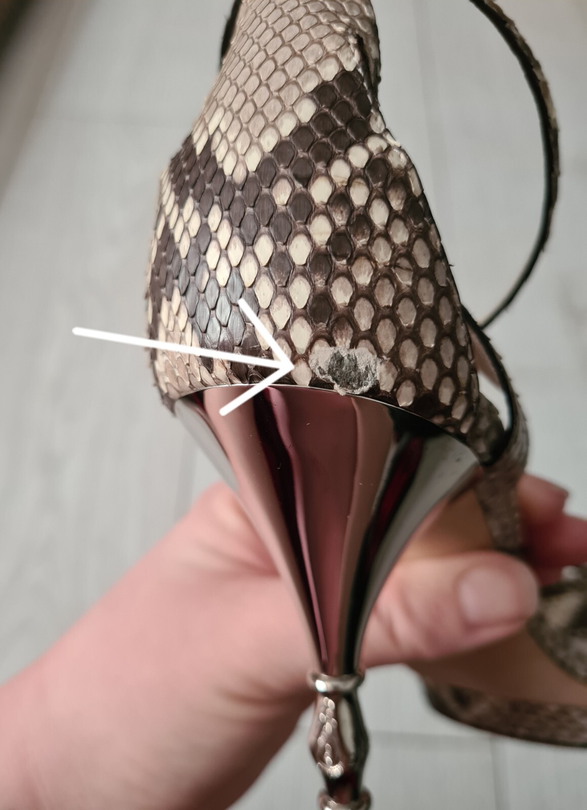 GUCCI BEIGE BROWN PYTHON PLATFORM PEEP TOE ANKLE … - image 9