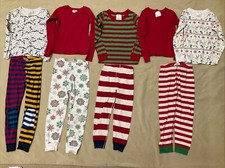 Hanna Andersson 110 Pajama Lot Red Green Christmas Mismatch