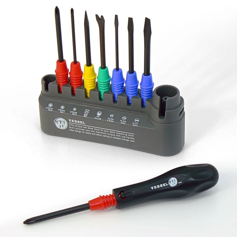 VESSEL Set of 8 pieces Screwdriver FAMIDORA 8 TD-800 Chrome Vanadium Steel NEW - Image 3 of 3