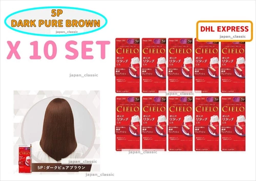 CIELO HAIR COLOR EX CREAM #5P DARK PURE BROWN X 10 SET