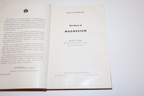 Vintage 1949 The Story of Magnesium W.H.Gross American Society of Metals HC Book - Picture 7 of 13