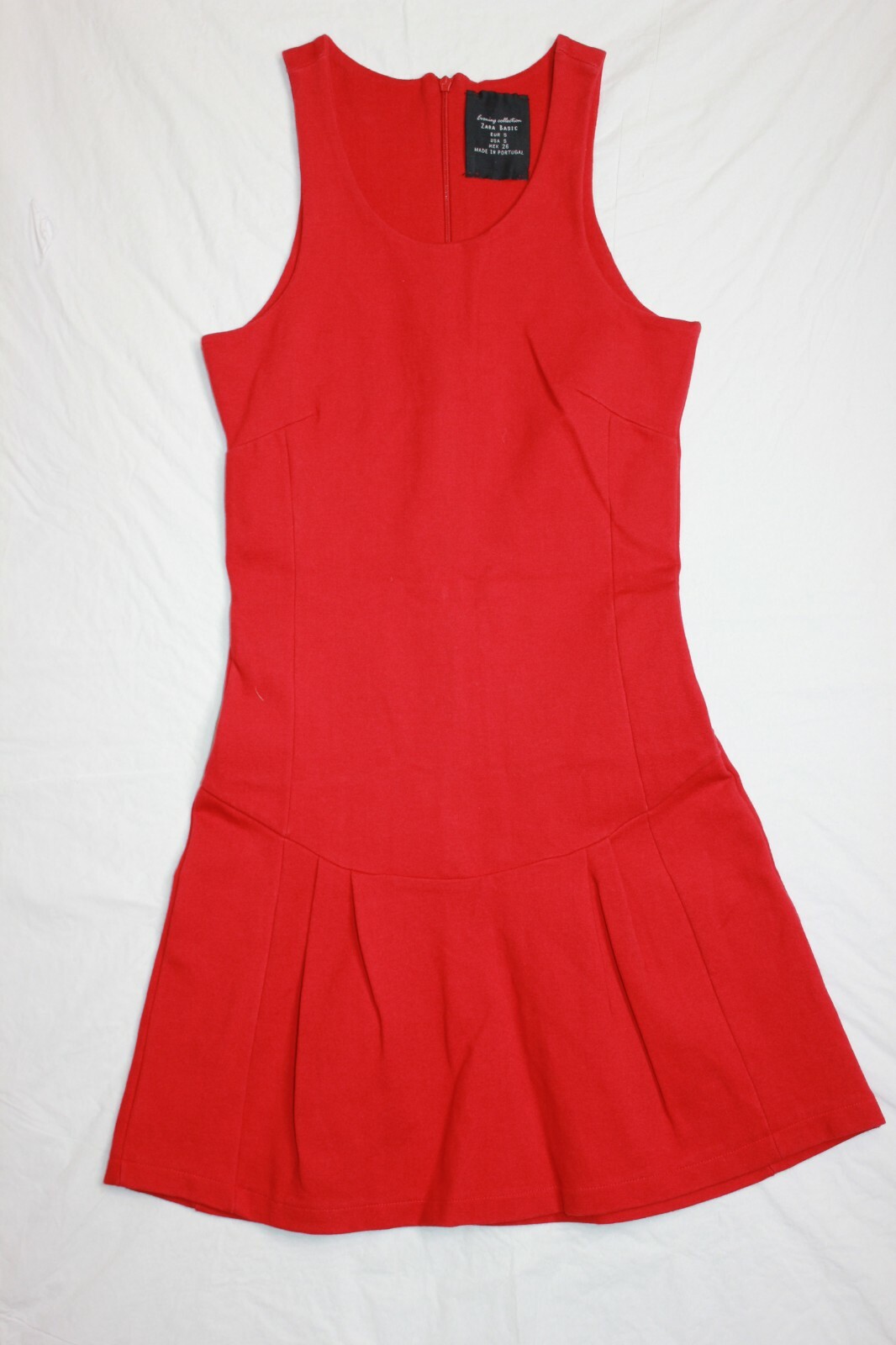 Zara Basic Evening Collection Red Mini Dress Plea… - image 1