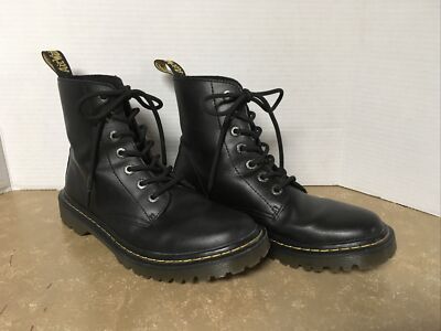 Dr Martens Womens Size Air Wair Black Leather Combat Boots Docs Eye Luana 