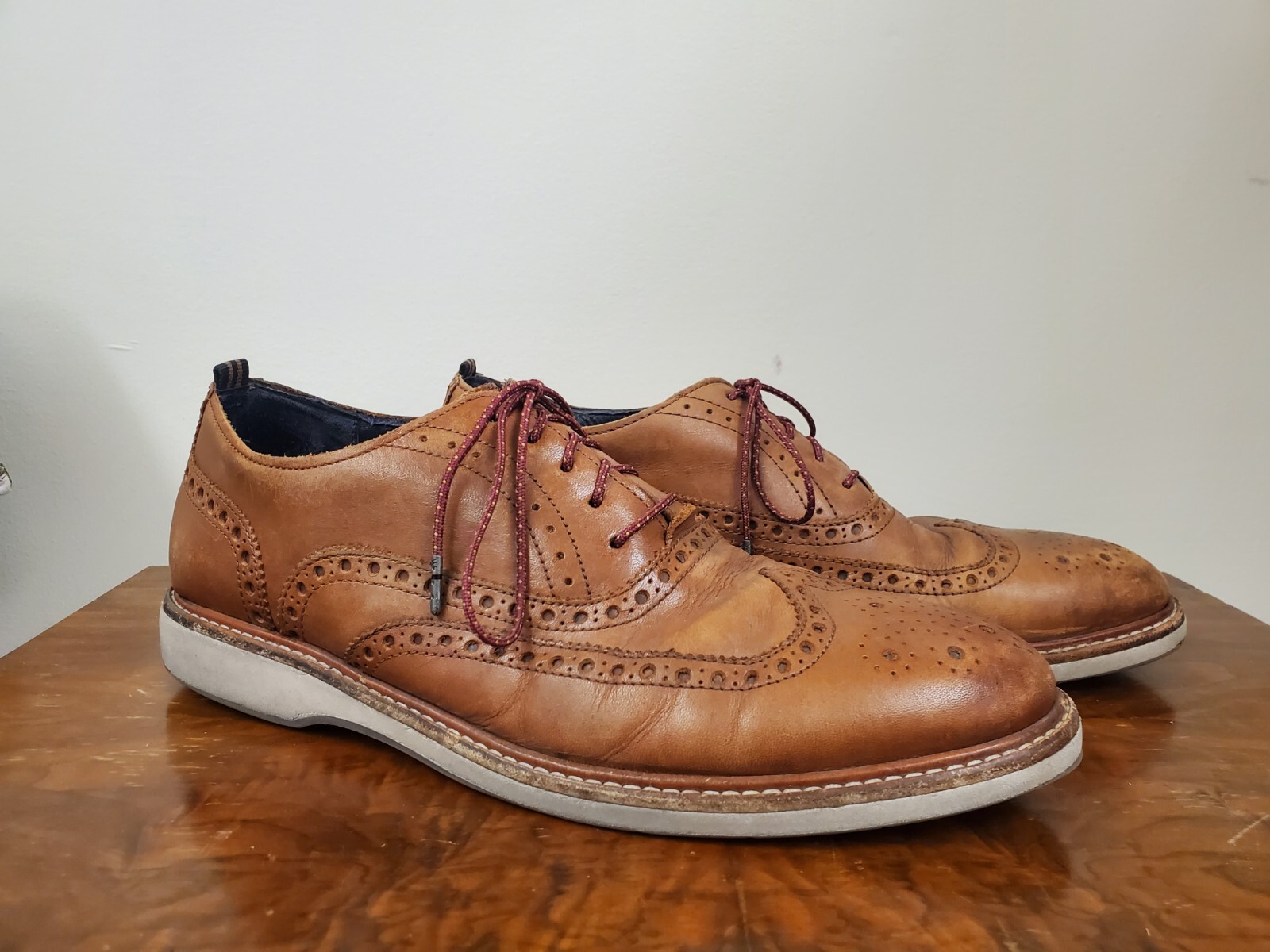 SAOLA Cole Haan Original Grand Oxford a coda di rondine da uomo in pelle marrone taglia 10 M