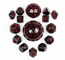 Red Unusual 15 Dice Set - Poly RPG DnD Dungeons Dragons d20 AD&D