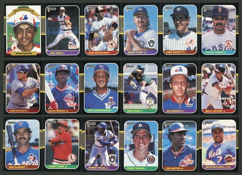 1987 DONRUSS BASEBALL BLANK BACKS 18 DIFFERENT CARDS WITH ROOKIES ...