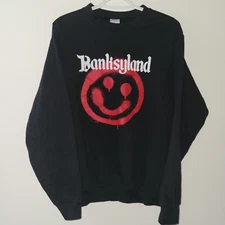 Banksyland Banksy Art Exhibition Promo Long Sleeve Sweatshirt Size Medium Black