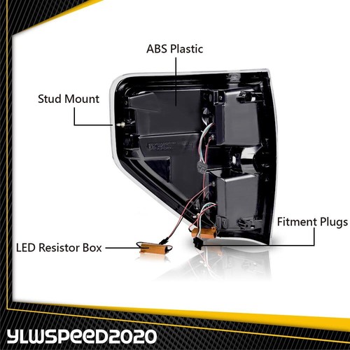 Fit For 2009-14 Ford Pickup F150 Clear LED Tail Lights Lamps Passenger + Driver - Picture 3 of 12
