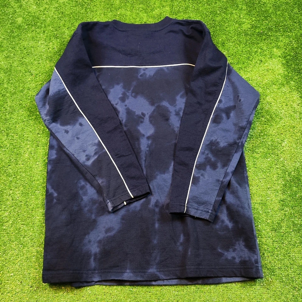 Chemise vintage Looney Tunes TAZ adulte petit pull bleu tie-dye 2001 y2k L/S - Photo 3/4