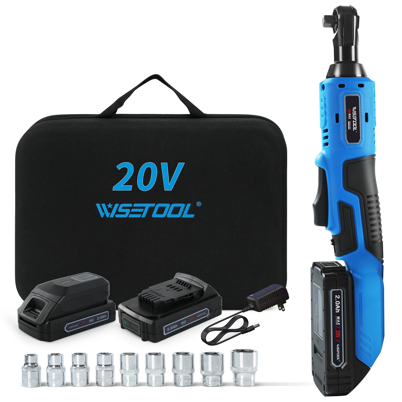 20V Cordless Ratchet Wrench Set,3/8