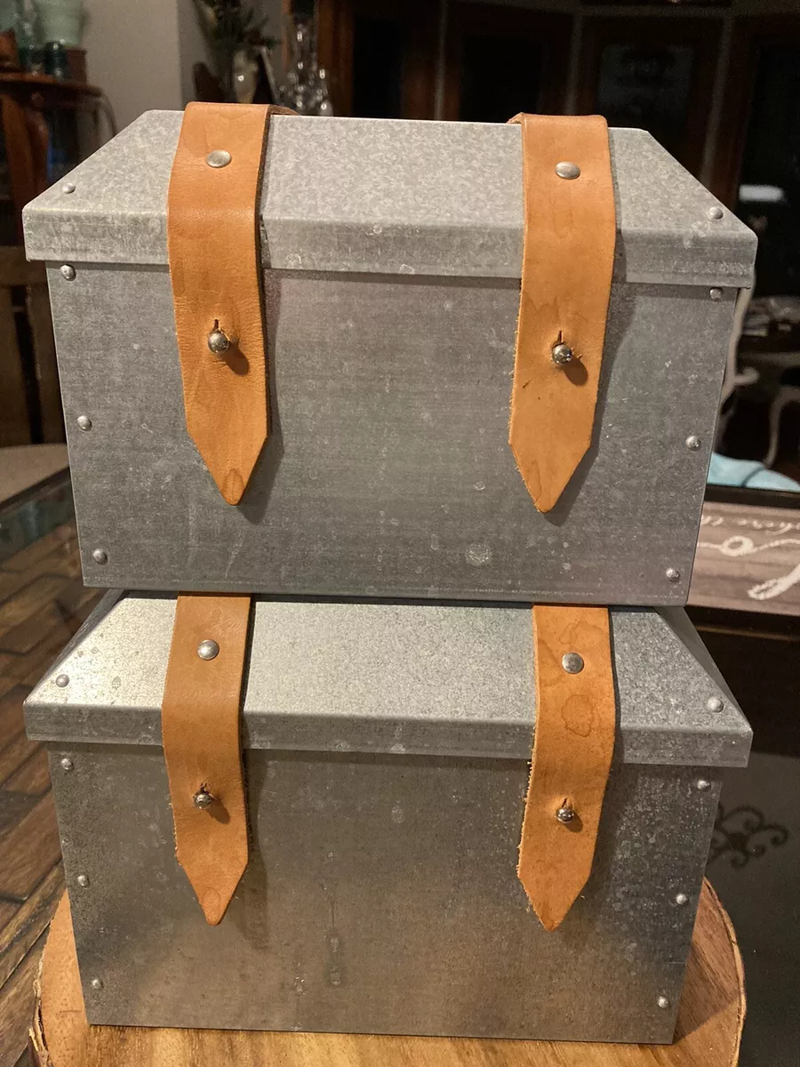 Wooden chest with leather straps online