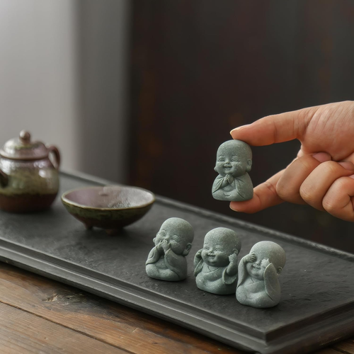 Set Statua Buddha 4 in 1 per Decorazione Spirituale, Feng Shui, Zen e Interno/Esterno - Foto 5 di 12