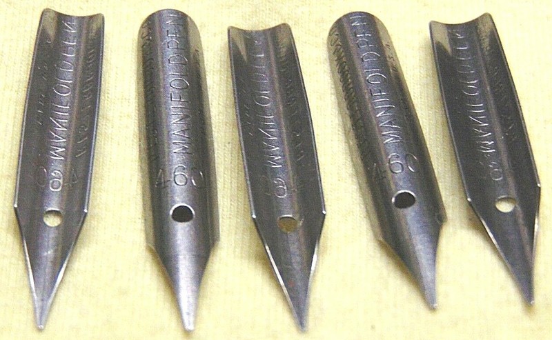 VINTAGE NEW SET OF 5 ESTERBROOK PEN NIBS NO. 460 MANIFOLD