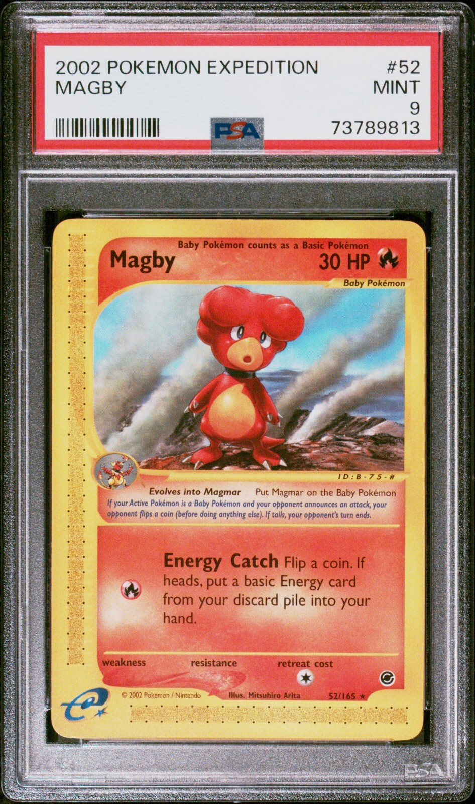 2002 Pokemon Expedition Magby - Non Holo rare #52 PSA 9 Mint