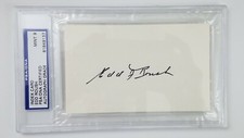 Edd Roush Signed Autograph Auto Index Card PSA/DNA Slab Reds Giants HOF MINT 9