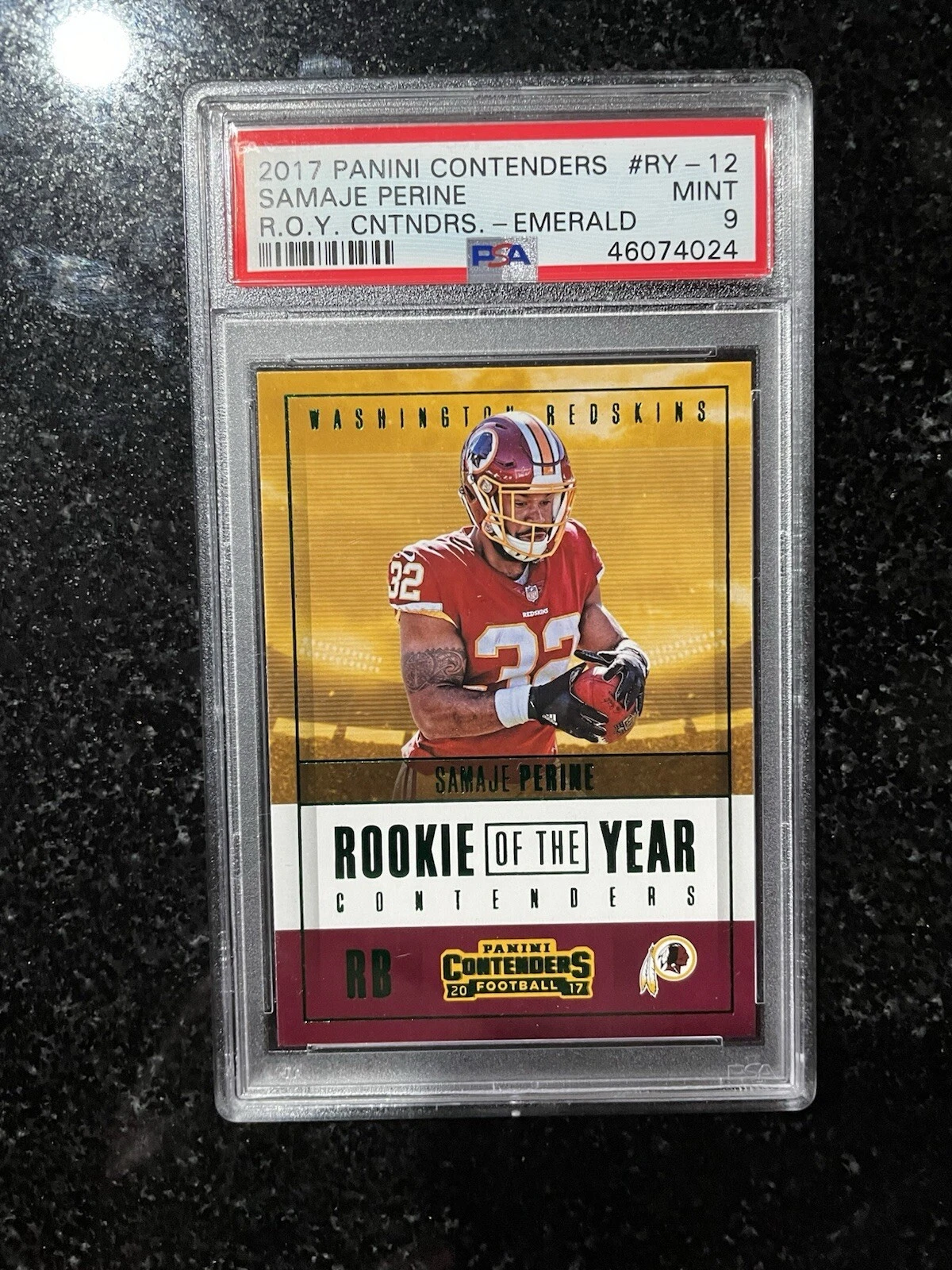 Samaje Perine Panini Contenders Rookie of the Year Contenders #RY12 Emerald