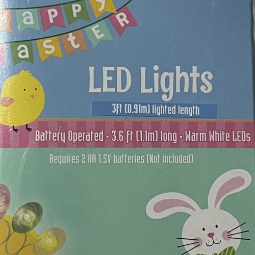 Happy Easter LED String Lights 4 Packs 10 Count Bunny Duck Easter Egg Carrot NEW - Picture 14 of 17