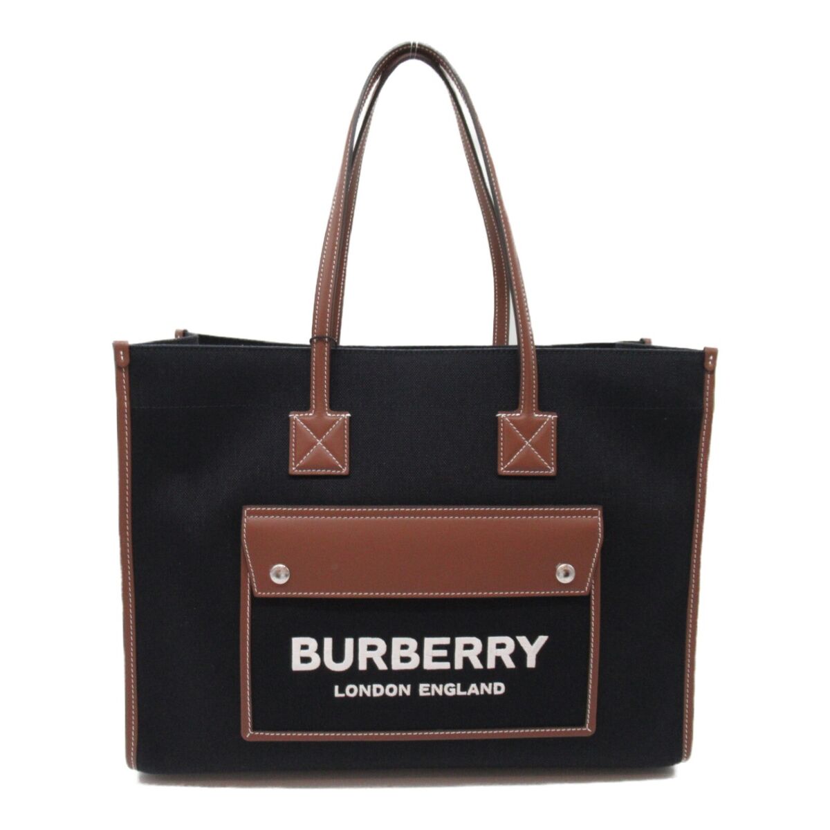 BURBERRY Tote shoulder Bag 8055747 leather canvas Black BURBERRY Tote shoulder Bag 8055747 leather canvas Black