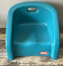 Vintage Little Tikes Child Size Turquoise Booster Seat Chair with Handle