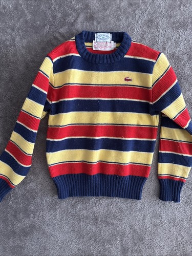 Polo Ralph Lauren Izod Lacoste Sweaters Boys 7 Stripes Cotton Lot 2 Preppy Vtg - Picture 11 of 16