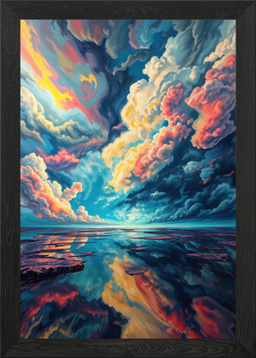 Bunte Himmel Reflexion gerahmtes Wandbild Poster Leinwanddruck Bild
