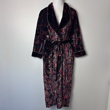 Vintage 90's Victoria's Secret Gold Label Small Watercolor Robe velvet Feel