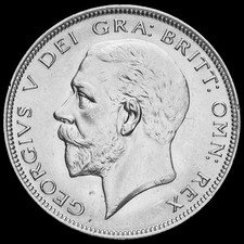 1928 George V Silver Half Crown, A/UNC