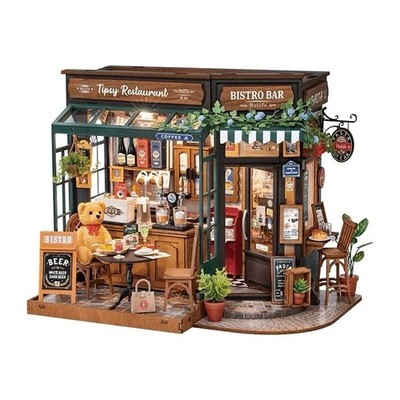 Rolife D04 Tipsy Restaurant DIY Miniature House Kit - Create a Charming Café New