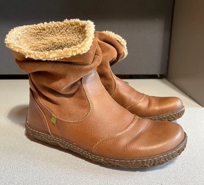 El Naturalista Nido Slouch Boot Womens Size 41 Brown Ankle Leather Suede - Image 1 of 4