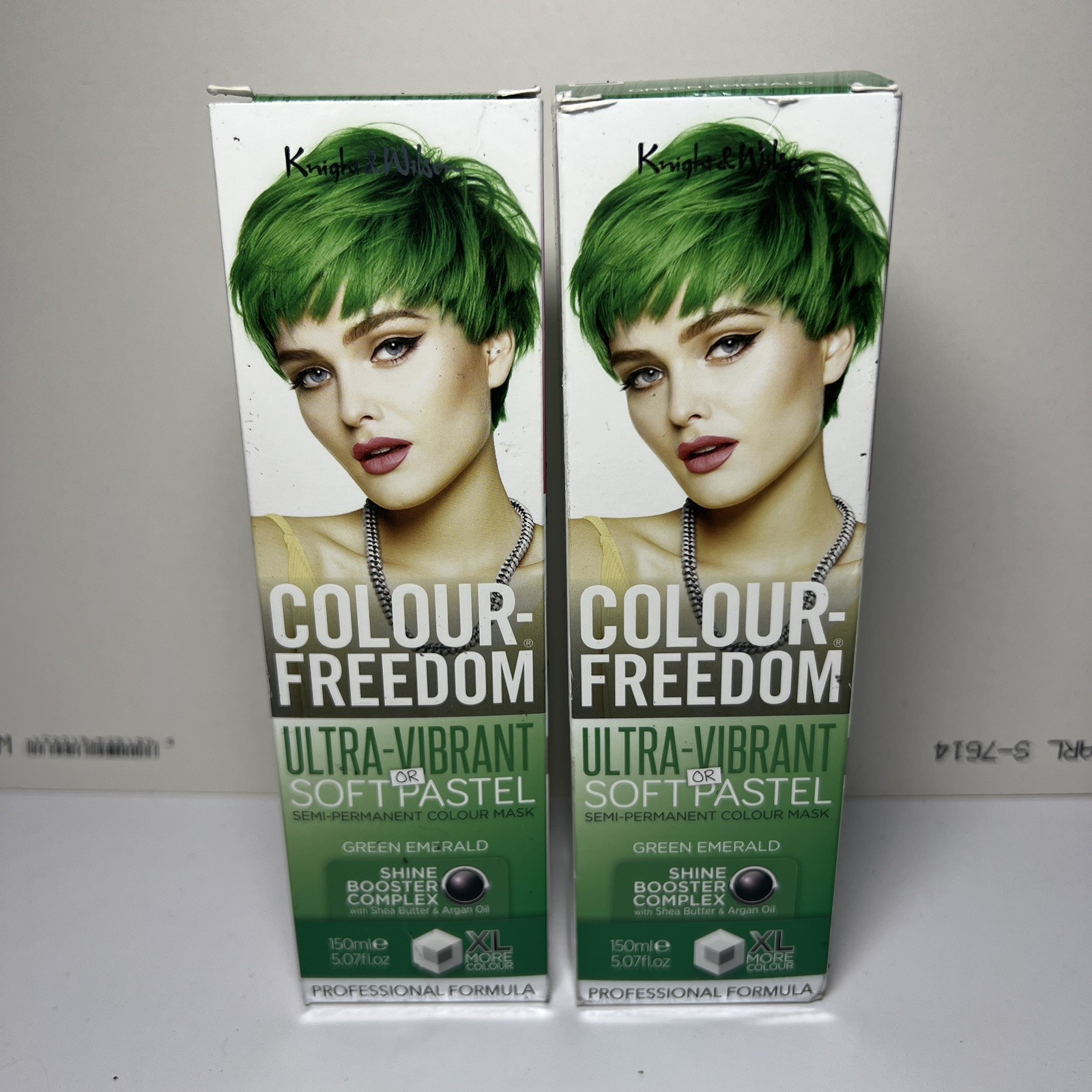 2x Knight & Wilson Colour Freedom Green Emerald Semi Permanent Hair Colour