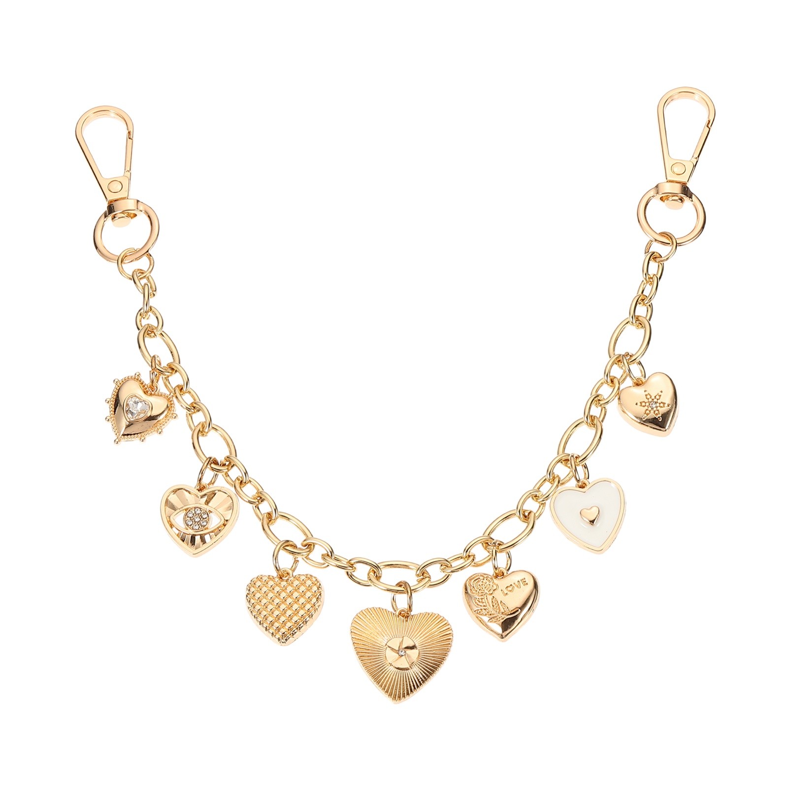 Gold Heart Purse Chain Strap Extender
