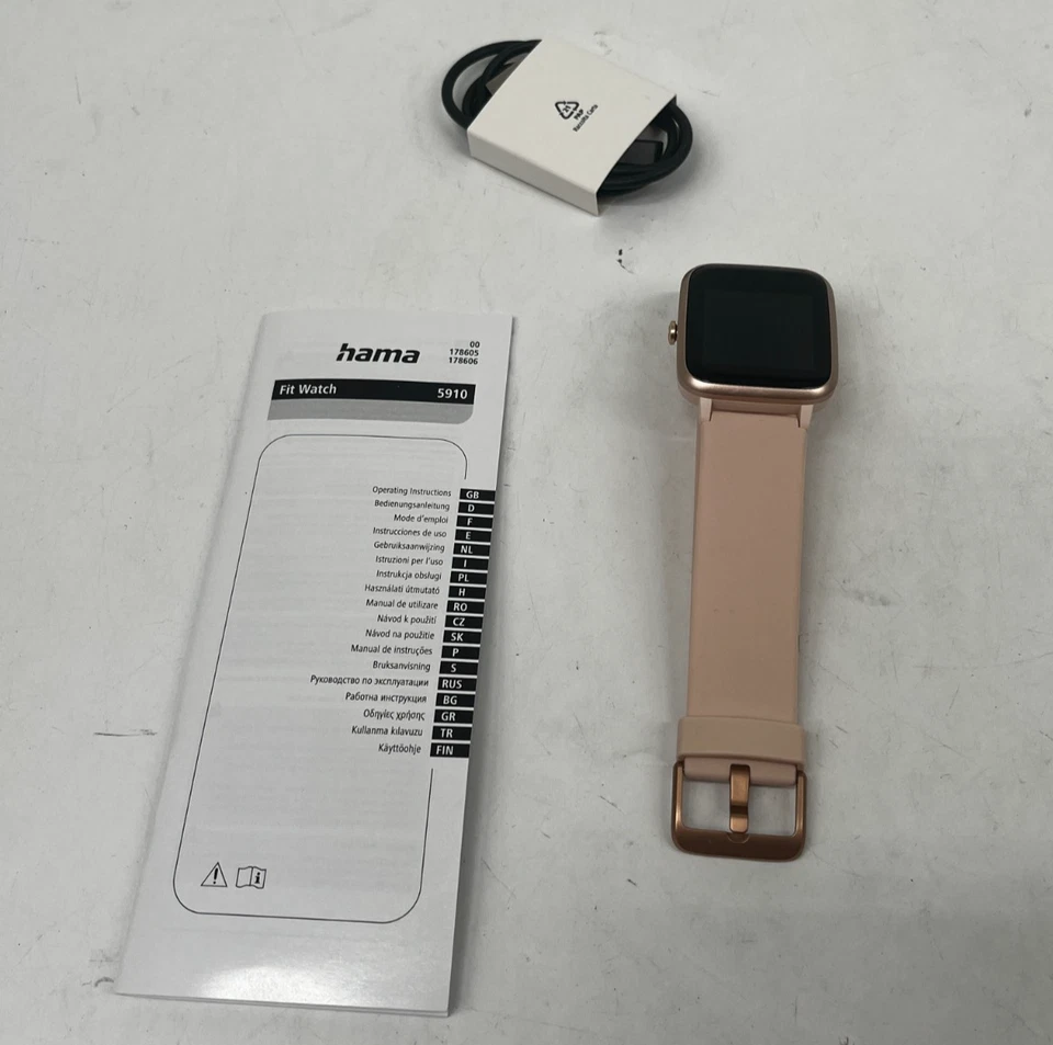 Hama Smartwatch Fit Watch 5910 GPS Wasserdicht Herzfrequenz Schrittzähler Rosa, Foto 2 von 5
