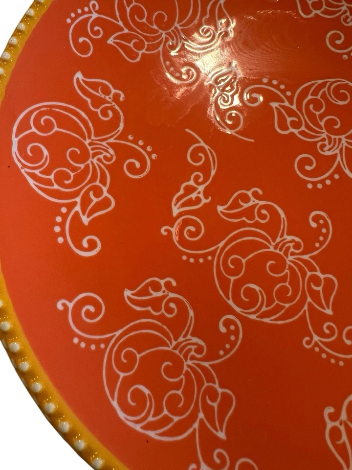 "Juego de 2 platos de calabaza de 8"" de encaje floral Temptations naranja de Tara" Foto 4 de 4