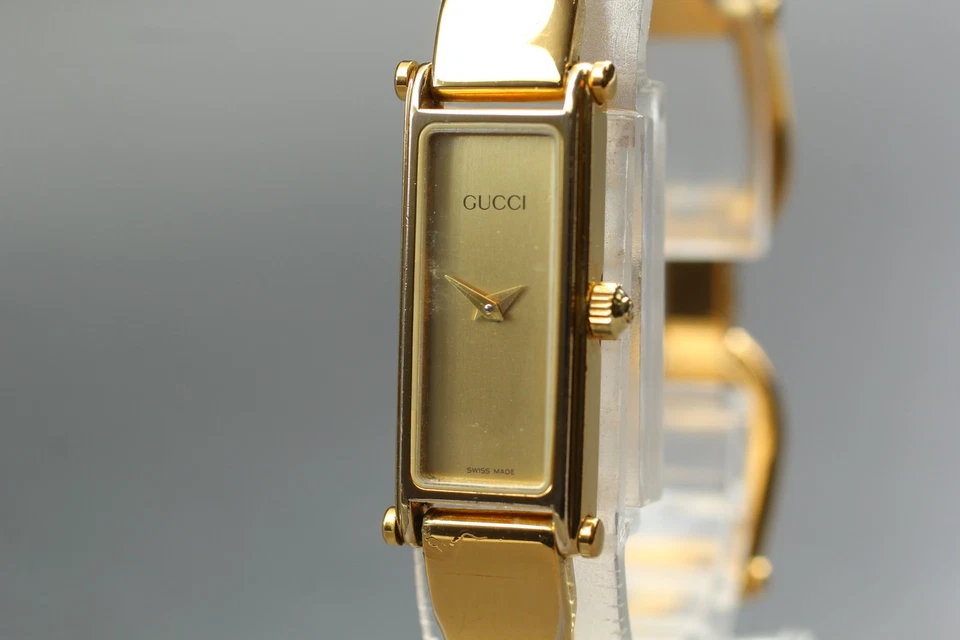 Reloj para mujer Exc+5 vintage Gucci 1500 12 mm cuarzo esfera dorada brazalete de JAPÓN Foto 2 de 4