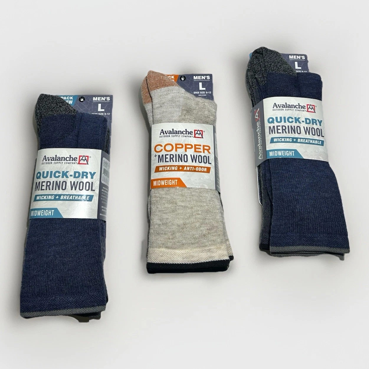 New Avalanche Men Copper Merino Wool 2 Pack Cushioned Crew Socks Sizes 6-12
Opens in a new window or