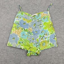 Faithfull The Brand Romper Womens XS Green Floral Spaghetti Strap Lined Summer