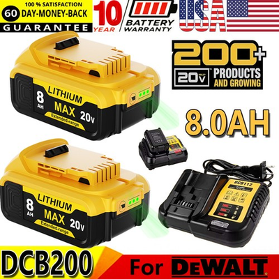 #ad #ad 20V 8.0AH FOR DEWALT 20Volt MAX Lithium Ion Battery Charger DCB204 DCB205 DCB200 $30.75
