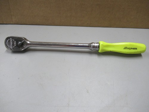 Snap-on FHLD80 3/8" Drive Long Hard Handle Ratchet High Viz Yellow - Dual 80
