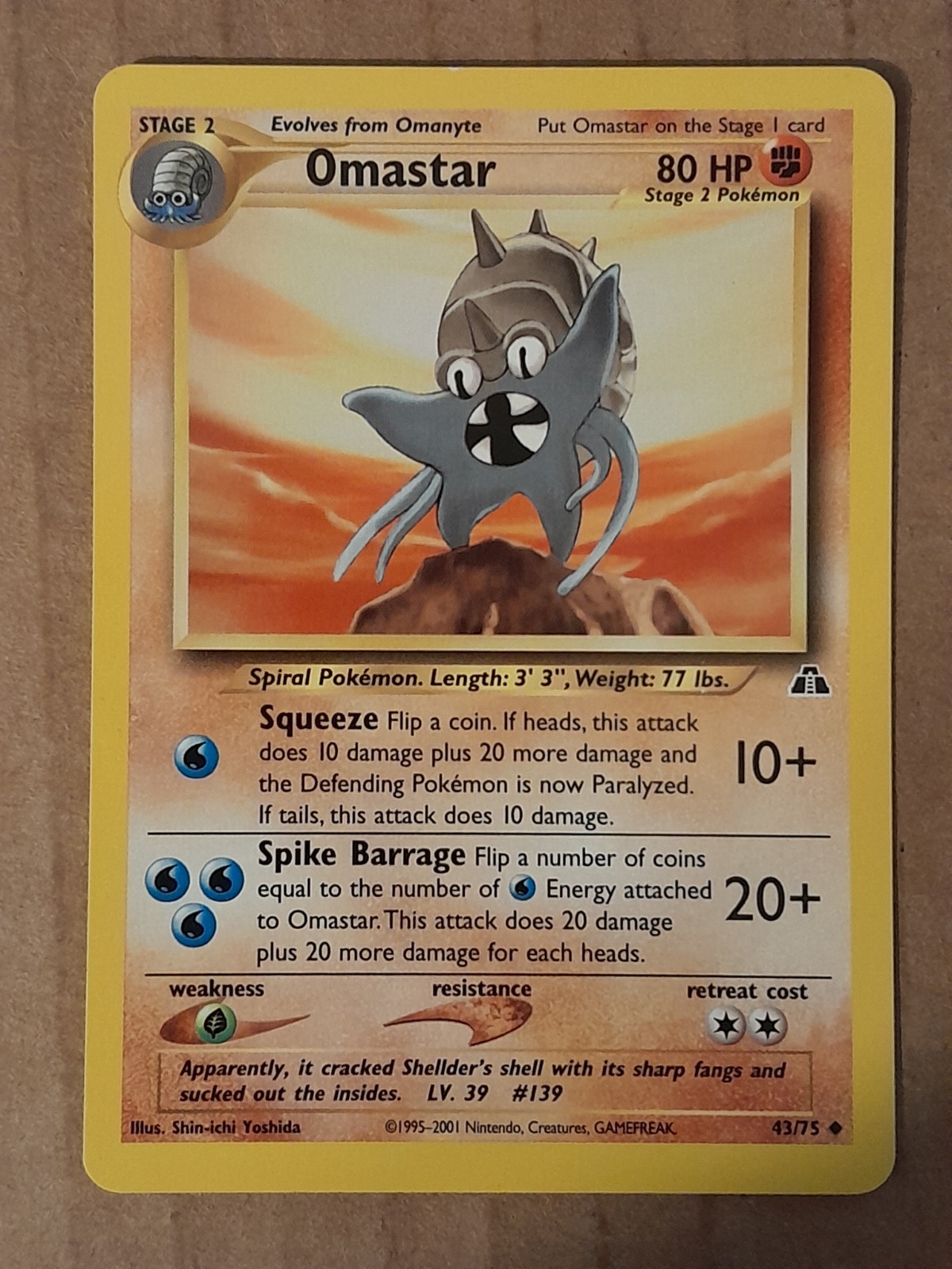 Pokemon Omastar 43/75 Neo Discovery NM-Mint See Pictures