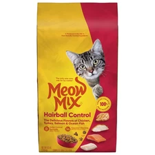 Meow Mix Hairball Control Dry Cat Food for Adult Cat, 6.3 lb. Bag