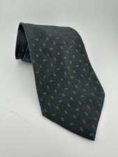 Van Heusen Gray Silk Necktie Blue Dash Pattern Classic Men  s Tie 58  