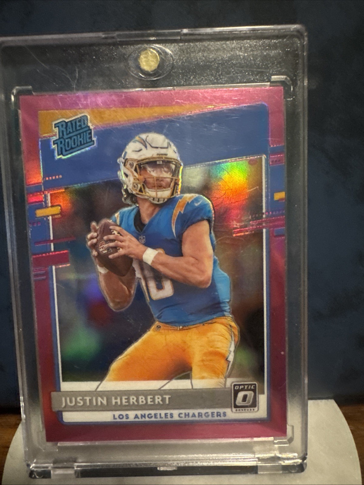 2020 Panini Donruss Optic - Rated Rookies Justin Herbert #153 Pink Prizm (RC)