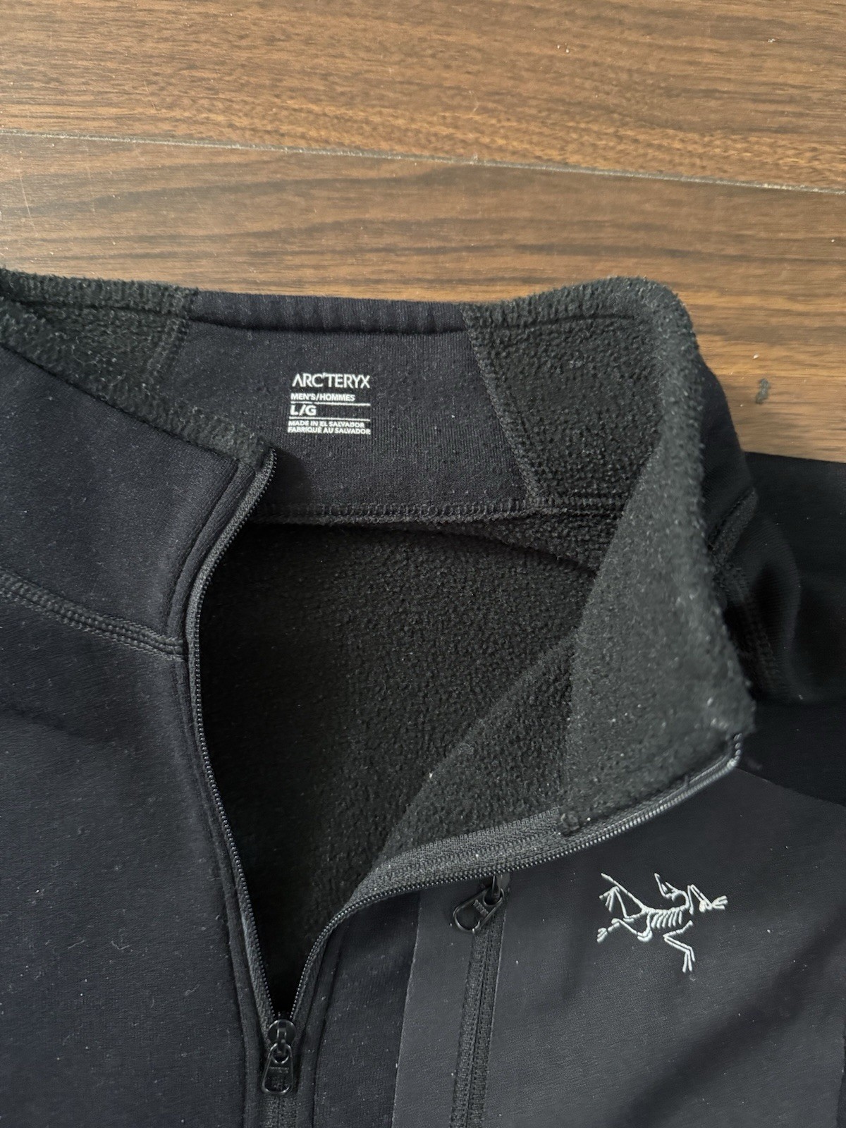 ARC'TERYX Arcteryx Maglione Uomo Grande Nero Rho LT Zip Collo Pullover Baselayer Leggero