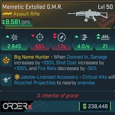 Borderlands 4 EXTOLLED GMR JAKOBS PS5/XBOX/PC